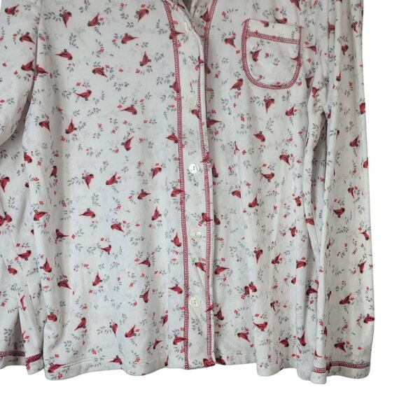 Secret Treasures Holiday Pajama Set Cream Size 12 Large Fleece Winter Cardinal - Picture 3 of 13